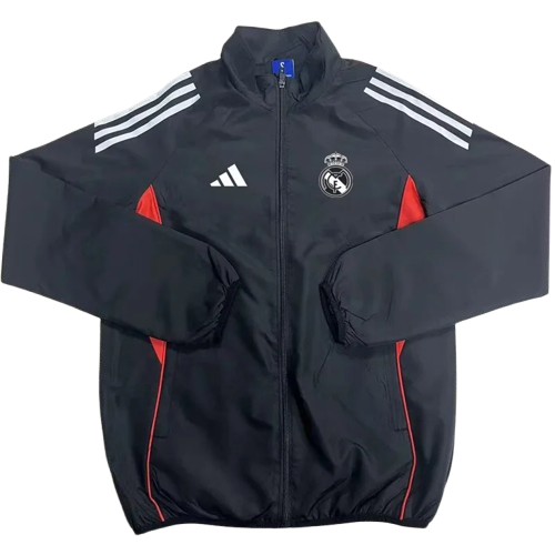 25-26 Real Madrid Black Windbreaker