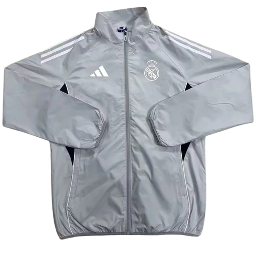25-26 Real Madrid Gray Windbreaker