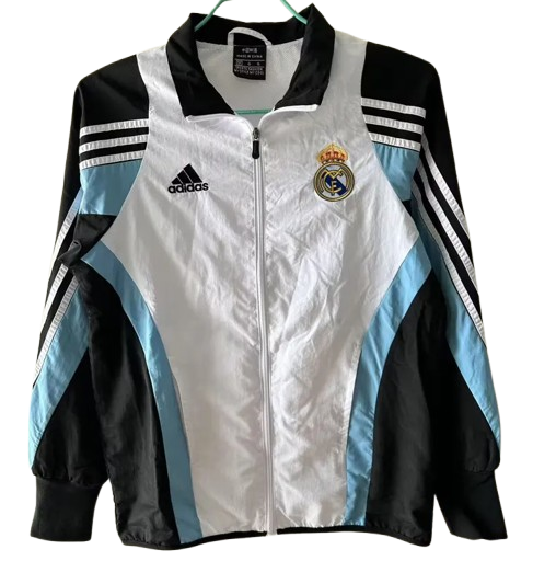 25-26 Real Madrid White ~ Black Windbreaker