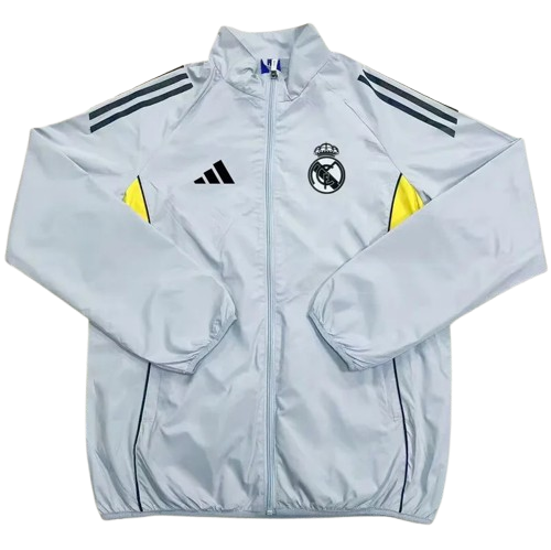 25-26 Real Madrid Light Gray Windbreaker