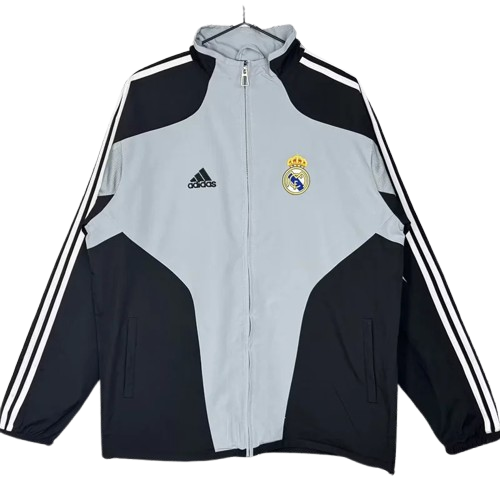 2004-2005 Real Madrid Gray Black Retro Windbreaker