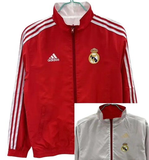 25-26 Real Madrid Red & White Double Sided Windbreaker