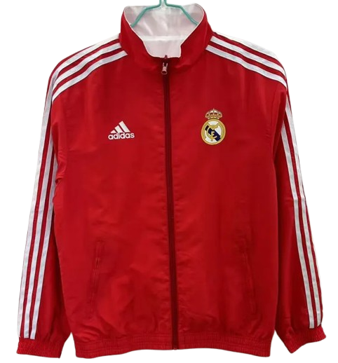 25-26 Real Madrid Red & White Double Sided Windbreaker