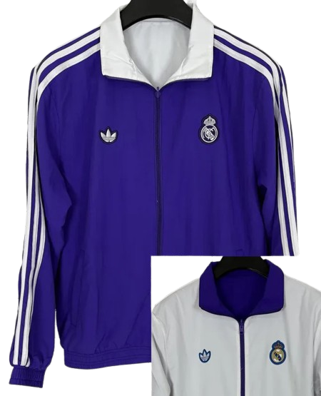 25-26 Real Madrid Purple & White Double Sided Windbreaker