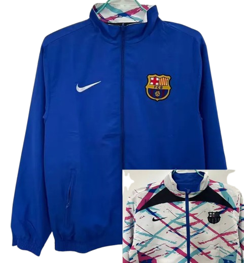 25-26 Barcelona Blue & White Double Sided Windbreaker