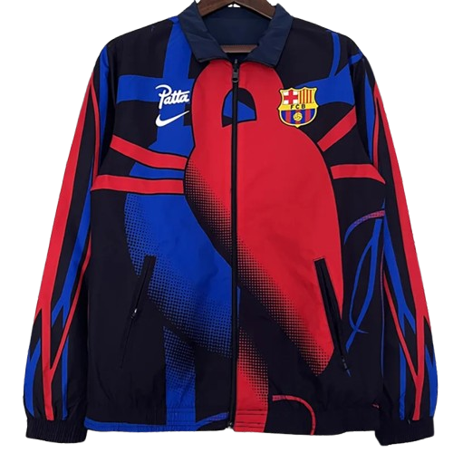 2024 Barcelona Red & Dark Blue Double Sided Windbreaker