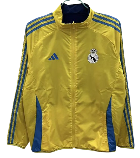 25-26 Real Madrid Yellow & Royal Blue Double Sided Windbreaker