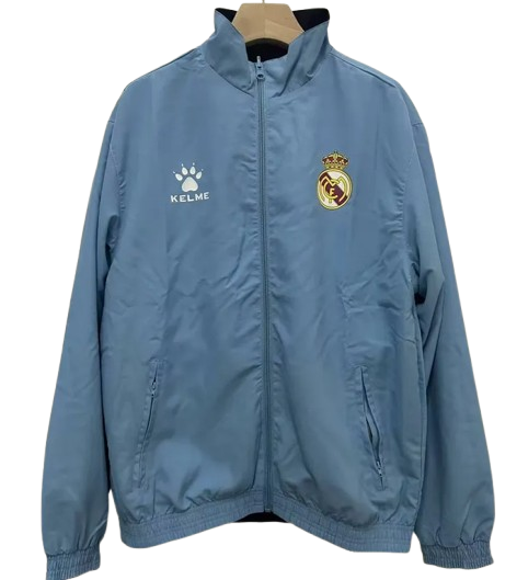 24-25 Real Madrid Light Blue & Black Double Sided Windbreaker