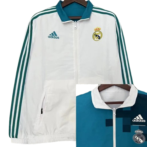24-25 Real Madrid White & Blue Double Sided Windbreaker