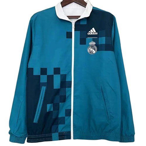 24-25 Real Madrid White & Blue Double Sided Windbreaker