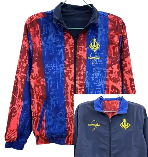 25-26 Barcelona Red Blue & Blue Double Sided Windbreaker