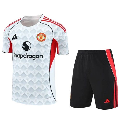 25-26 Man Utd White Training Short Suit