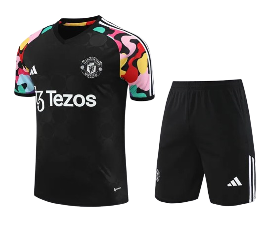 24-25 Man Utd Black Training Short Suit