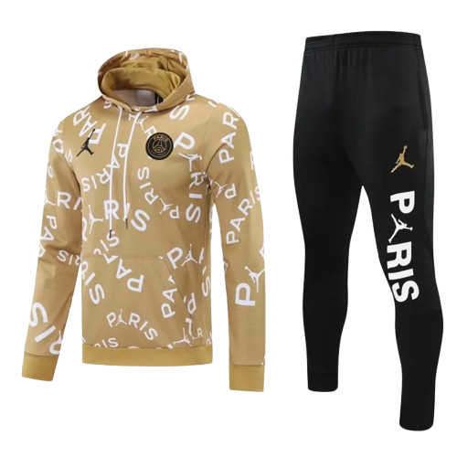25-26 PSG Yellow Hoodie Tracksuit