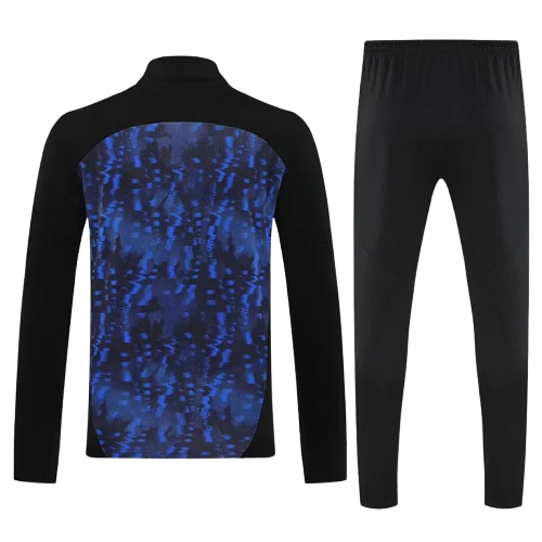 25-26 Marseille Blue Black Half Pull Tracksuit