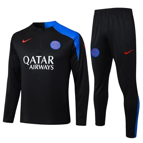 25-26 PSG Black Half Pull Tracksuit