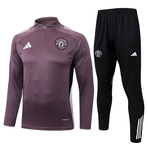 25-26 Man Utd Grey Purple Half Pull Tracksuit