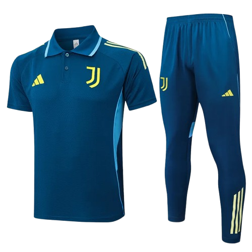 25-26 Juventus Lake Blue Polo Tracksuit