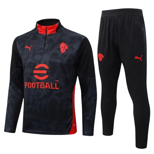 25-26 AC Milan Black Half Pull Tracksuit