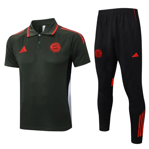25-26 Bayern Army Green Polo Tracksuit