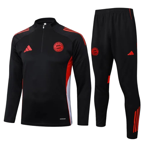 25-26 Bayern Black Half Pull Tracksuit