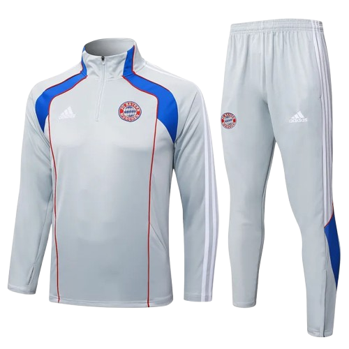 25-26 Bayern Light Gray Half Pull Tracksuit