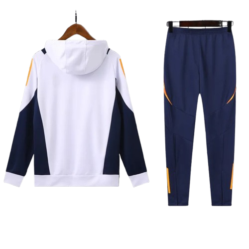 24-25 Real Madrid White Hoodie Tracksuit