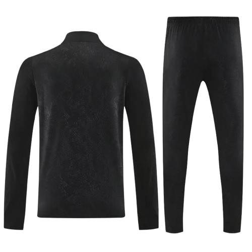 25-26 Barcelona Black Half Pull Tracksuit
