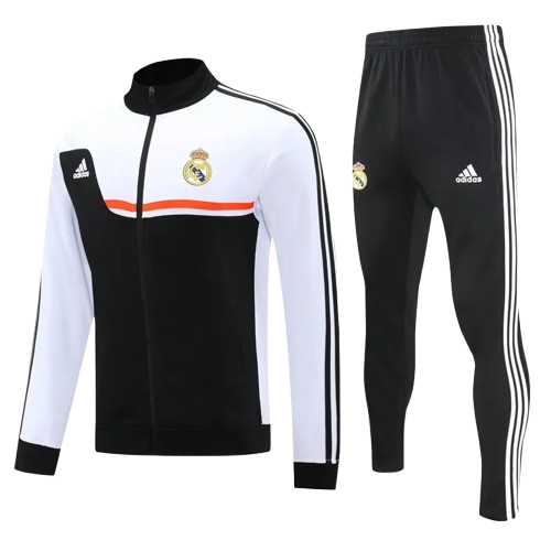 25-26 Real Madrid White Black Jacket Tracksuit