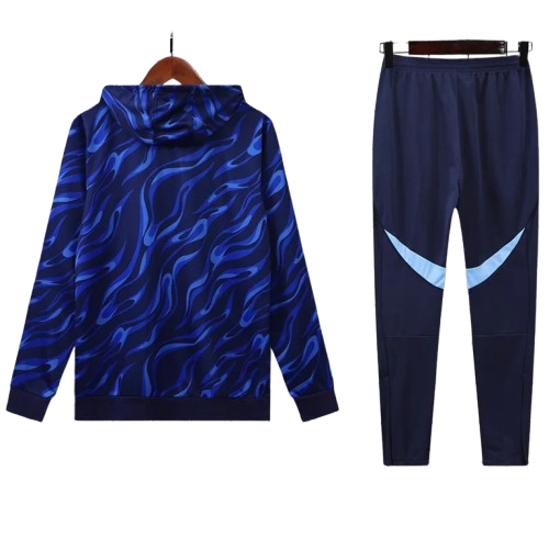 25-26 Real Madrid Royal Blue Hoodie Tracksuit