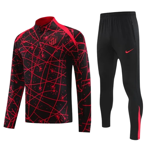 25-26 Atlético de Madrid Red Black Half Pull Tracksuit