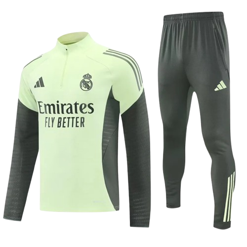 25-26 Real Madrid Light Green Half Pull Tracksuit