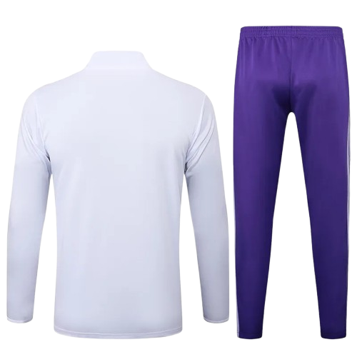 25-26 Real Madrid White Half Pull Tracksuit