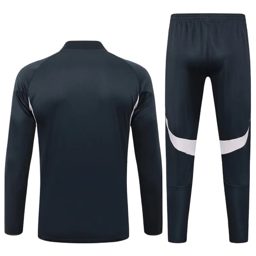 25-26 Real Madrid Dark Gray Half Pull Tracksuit