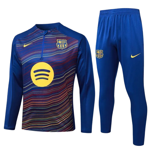 25-26 Barcelona Fancy Blue Half Pull Tracksuit