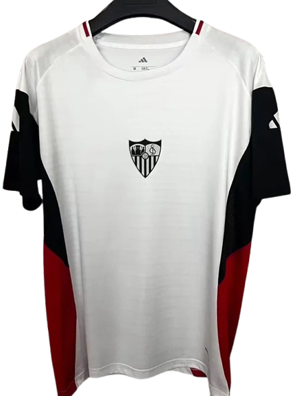 25-26 Sevilla White Black Training Shirt