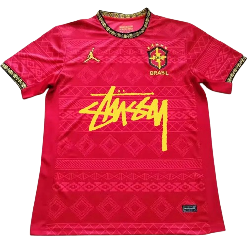 25-26 Brazil Red Special Edition Training Shirt (Personalized AD)