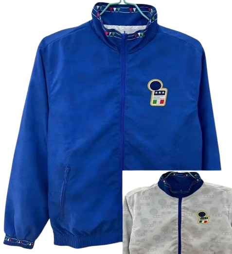 1994 Italy Blue & White Retro Double Sided Windbreaker