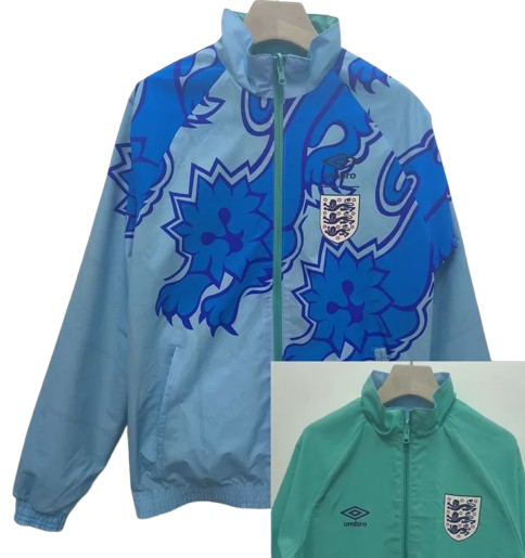 1992 England Blue & Green Retro Double Sided Windbreaker