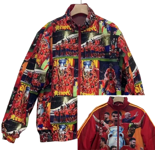 24-25 Spain Red "Eurocopa Winners" Double Sided Windbreaker