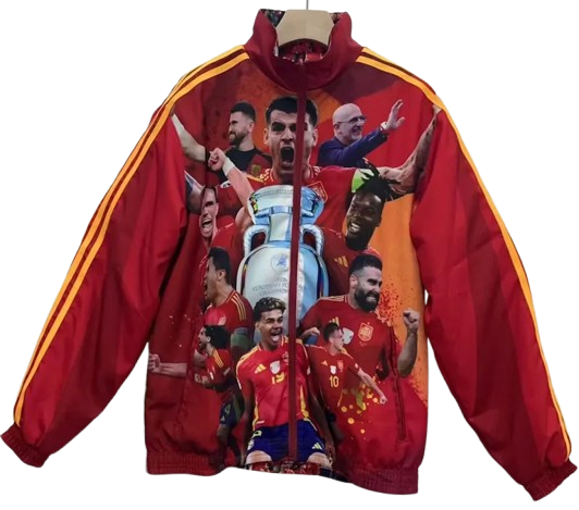 24-25 Spain Red "Eurocopa Winners" Double Sided Windbreaker