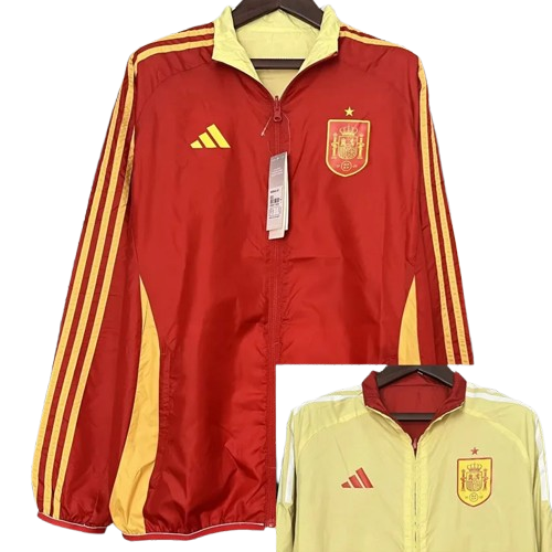 24-25 Spain Red & Yellow Double Sided Windbreaker