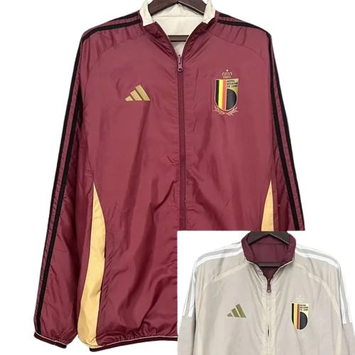 24-25 Belgium Red & Khaki Double Sided Windbreaker