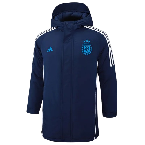 24-25 Argentina Royal Blue Hooded Windbreaker Fabric Cotton Coat