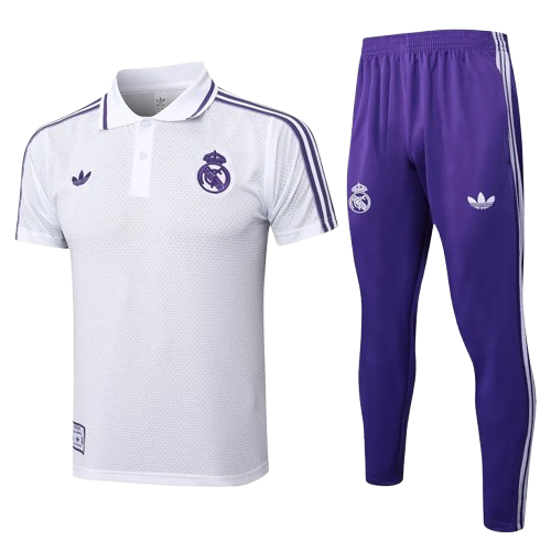 25-26 Real Madrid White Polo Tracksuit