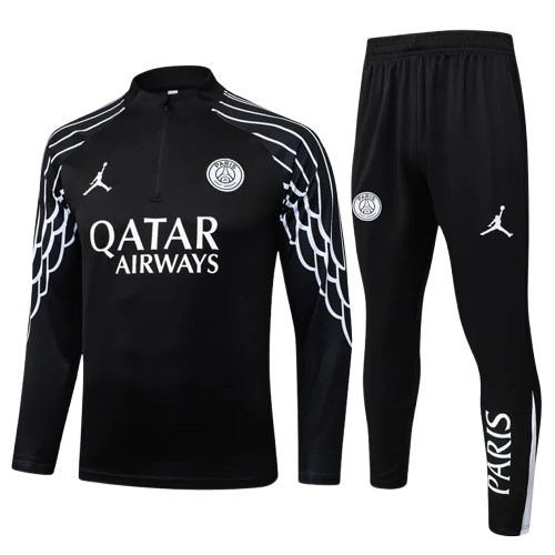 25-26 PSG Black Half Pull Tracksuit