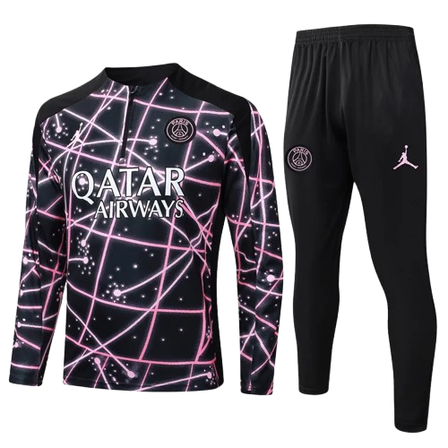 25-26 PSG Black Purple Half Pull Tracksuit