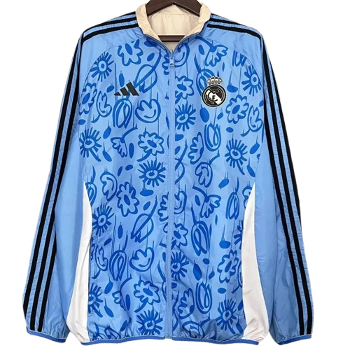 24-25 Real Madrid Blue & khaki Double Sided Windbreaker