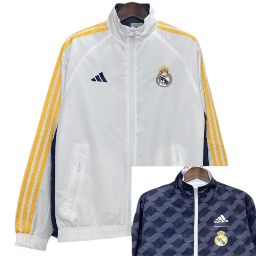 2024 Real Madrid White & Black Double Sided Windbreaker