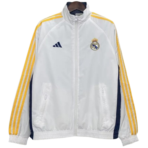 2024 Real Madrid White & Black Double Sided Windbreaker
